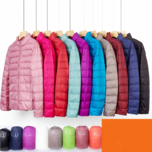 Color: Purple, Size: L - Thin down jacket