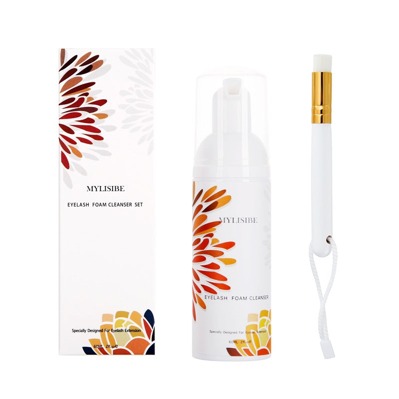 Color: Golden mousse set - Grafting Eyelash Cleaning Brush Tool Cross-Border Soft Eyelash Cleaning Mousse Brush