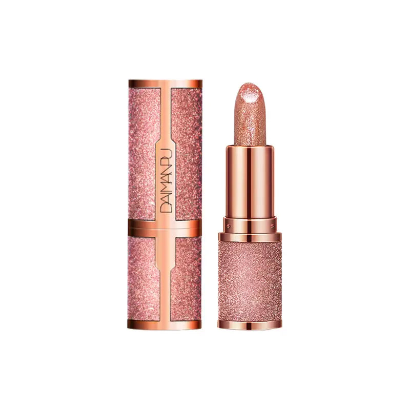 Plumping Lipstick with 3-Color Temperature Color Changing and Glitter Finish