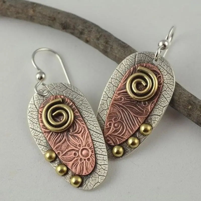 Bohemian Piercing Drop Earrings Flower Pattern