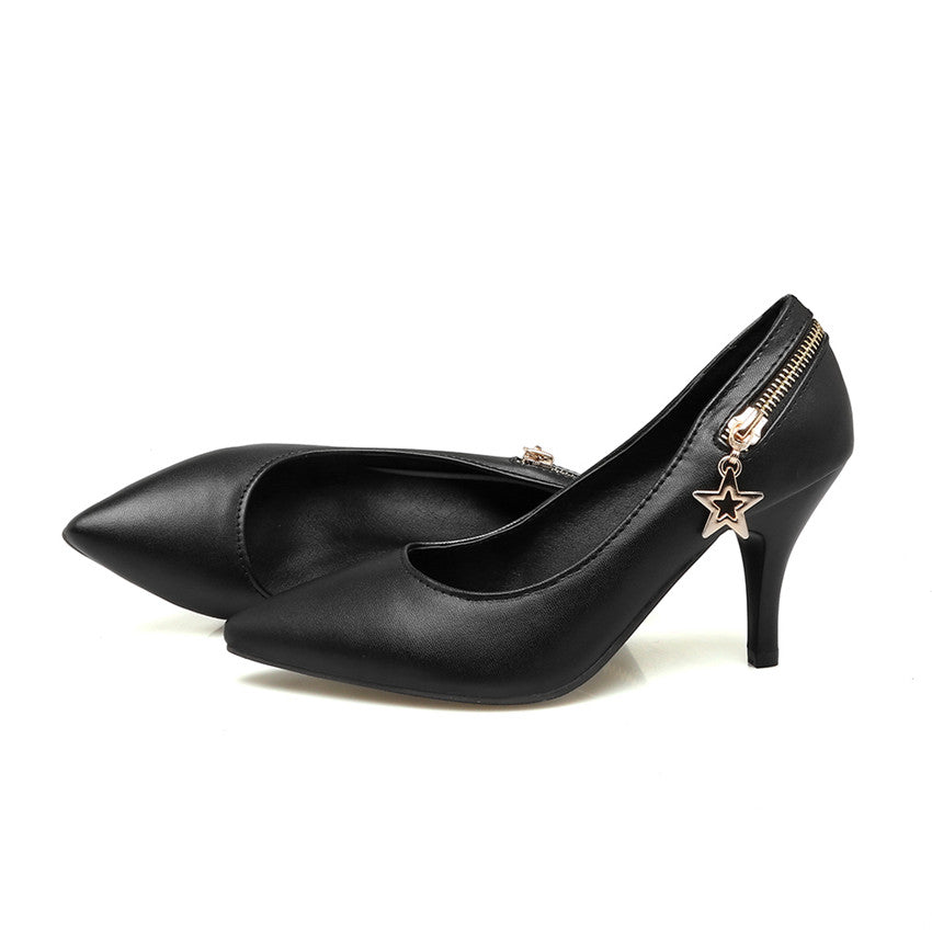 Color: Black, Size: 33 - Large size shoes with metal zipper