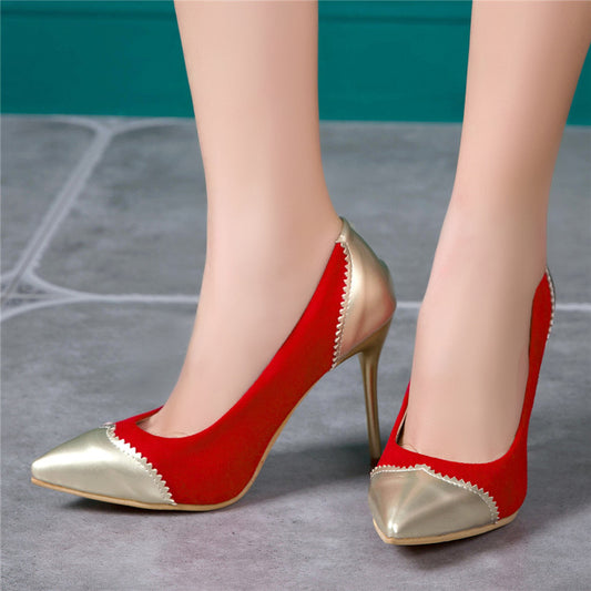 Color: Red, Size: 39 - New spring sexy stilettos