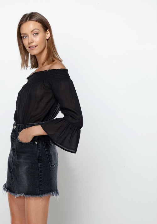 Women's Smocked Off Shoulder Top