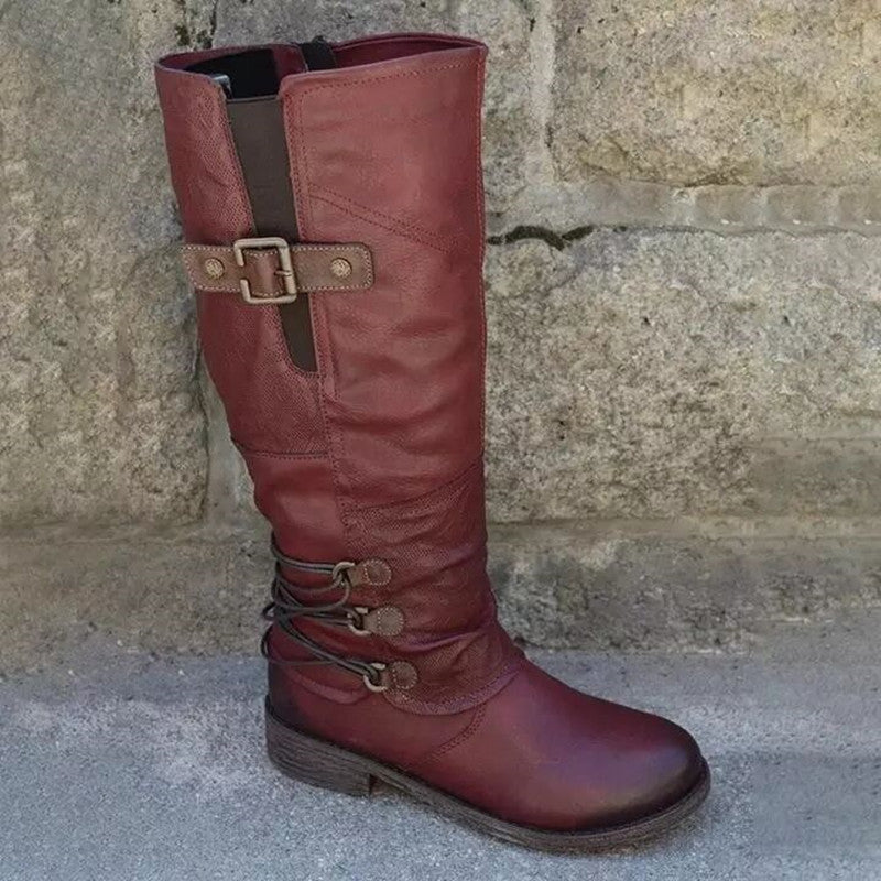 women's leather knight boots