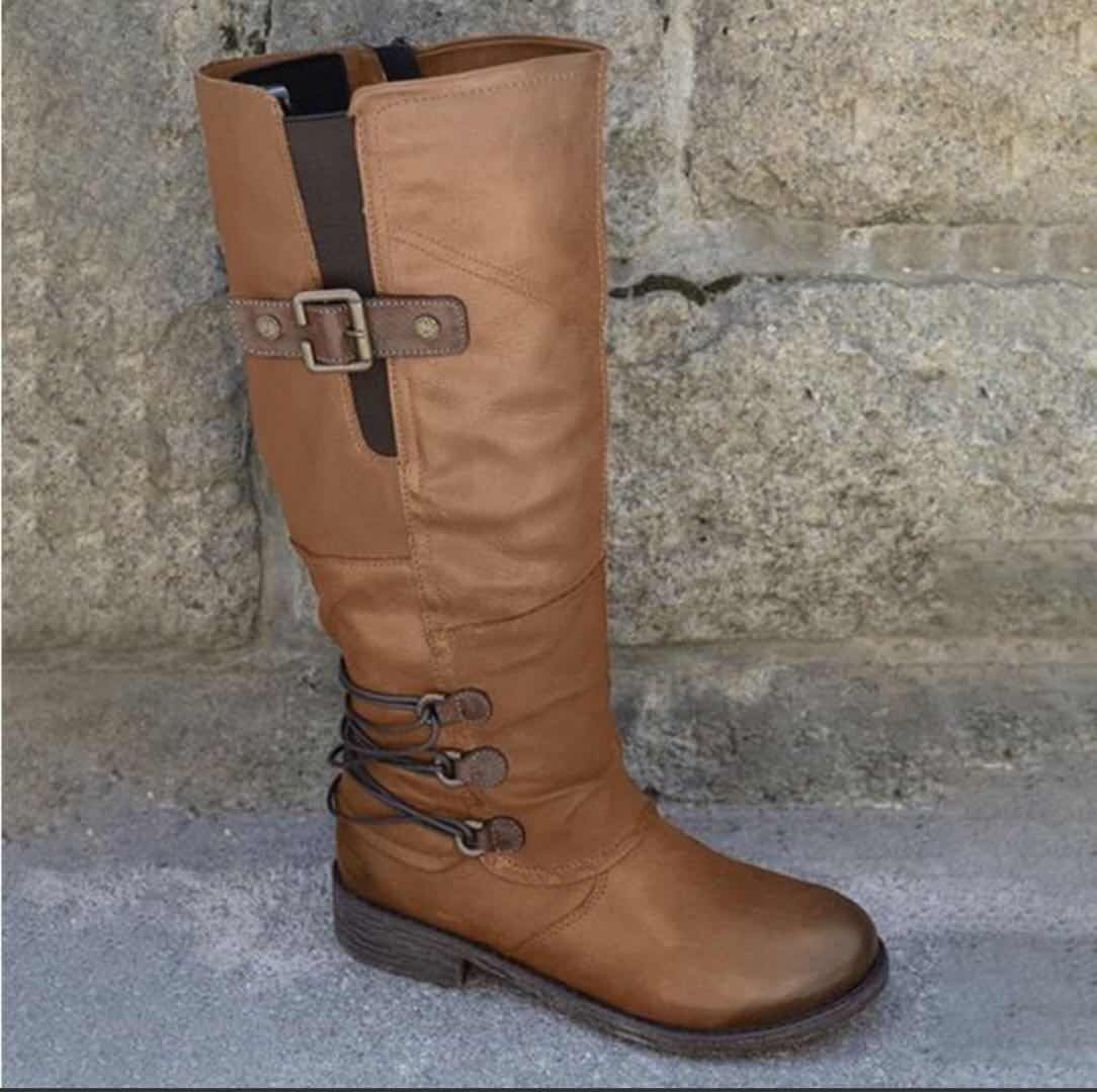 women's leather knight boots