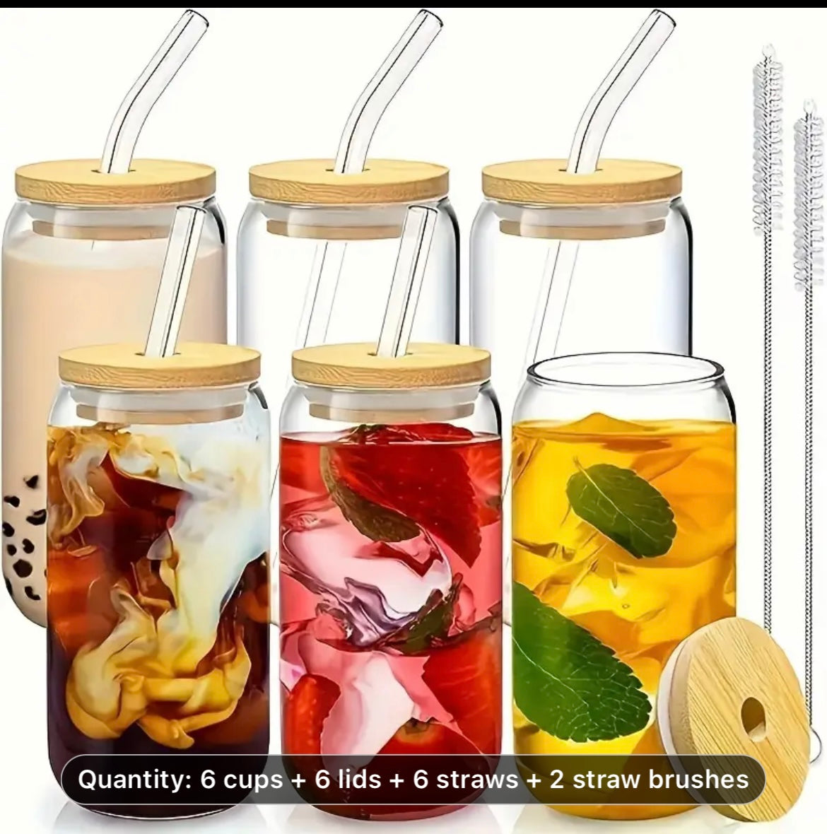 Beautifully made 6 pk glasses w/ lids