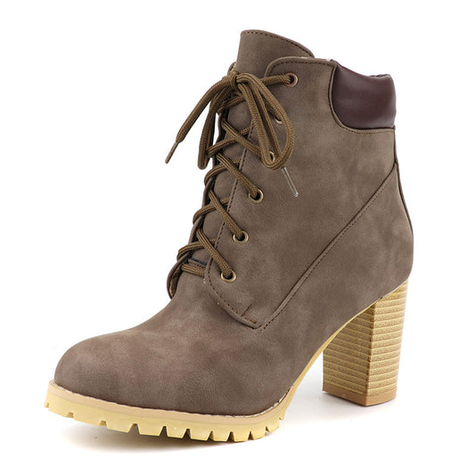 front lace-up ankle boots