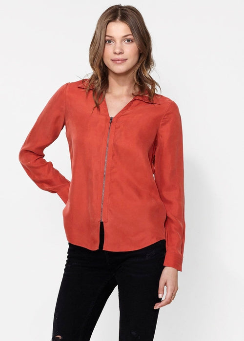 Women's Zip Up Shirt Blouse