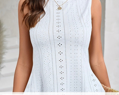 White cross back tank