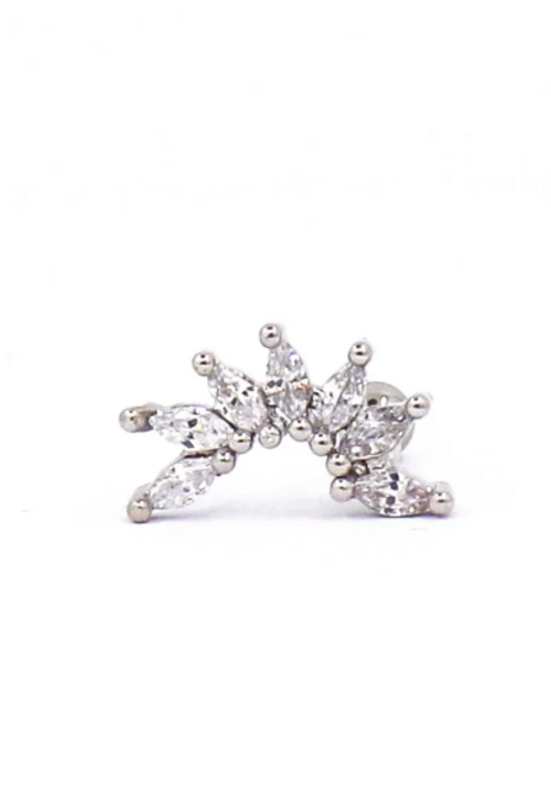 Elegant mini earring, ART968, silver color