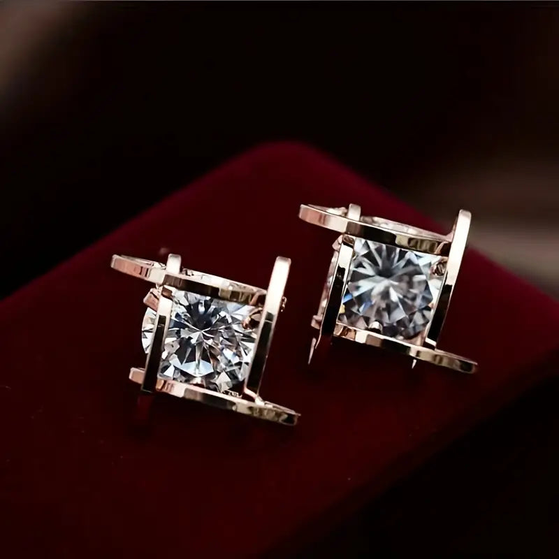 1Pair Zircon Earring Ear Studs