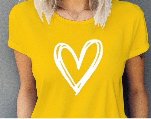 Cute yellow heart T