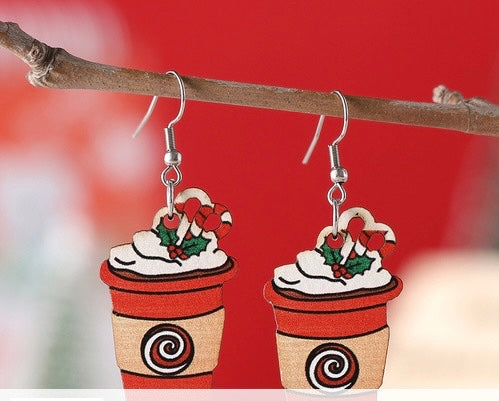 Christmas Coffee Earrings