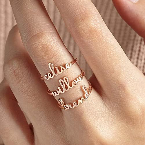 Stackable Name Ring, Stackable Mother Rings, Minimalist Ring, Mom Ring