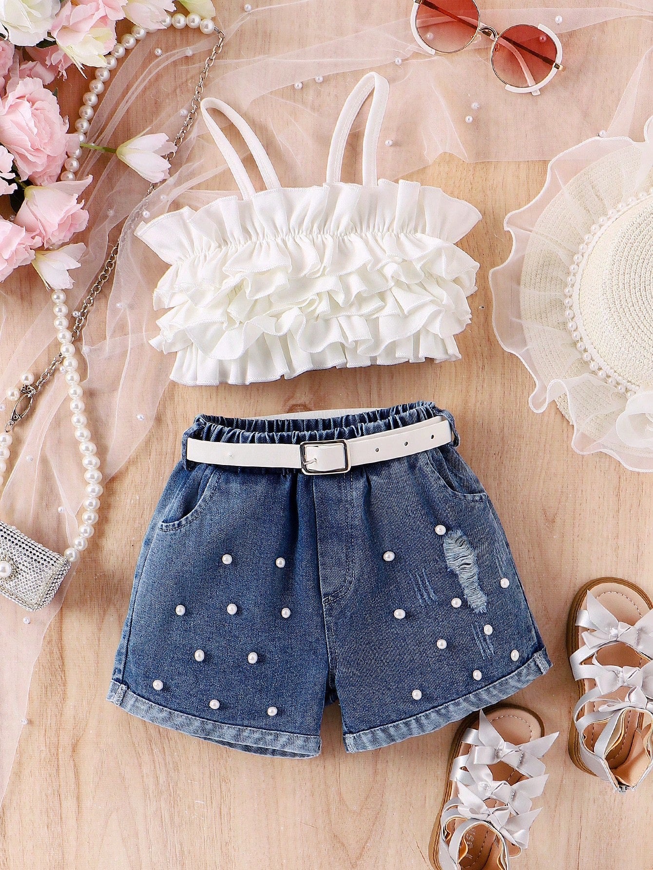 2 pc denim shirt set