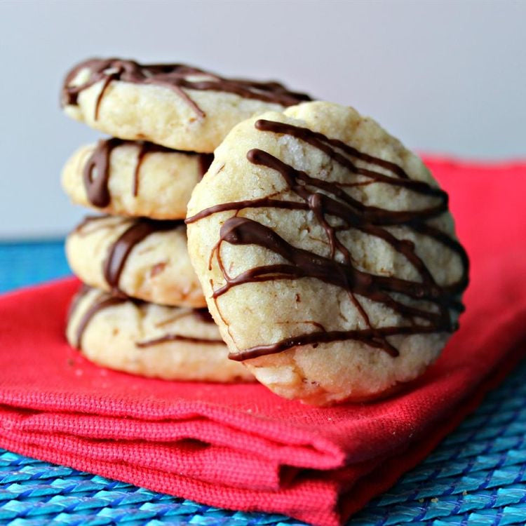 Shortbread drizzled top cookies.