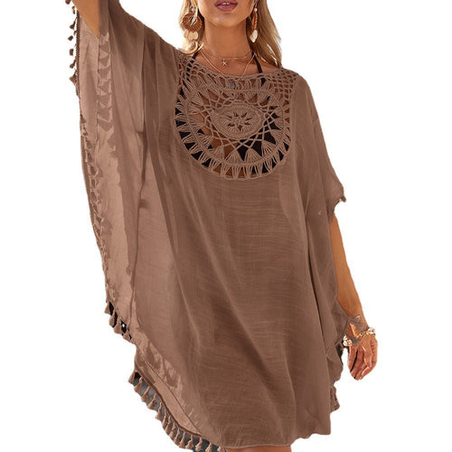 New Sexy Off Shoulder Hollowed Out Loose Fitting Oversized Tassel Biki