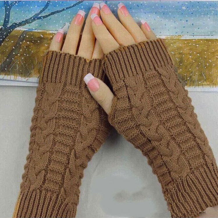 Winter Show Finger Gloves Female Computer Short Gloves