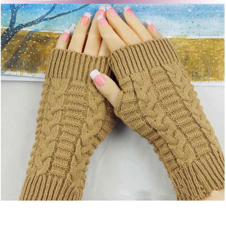 Winter Show Finger Gloves Female Computer Short Gloves