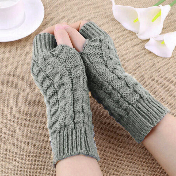 Winter Show Finger Gloves Female Computer Short Gloves