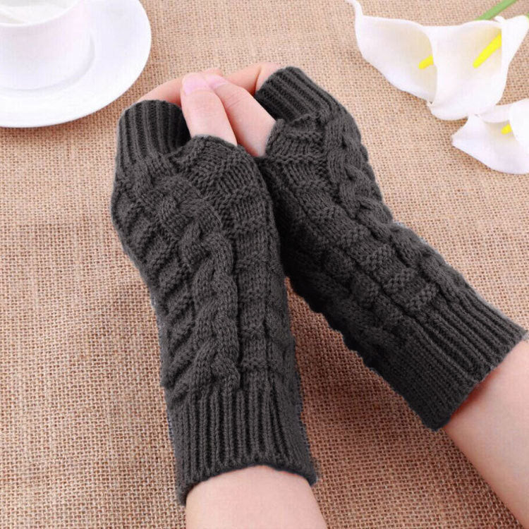 Winter Show Finger Gloves Female Computer Short Gloves