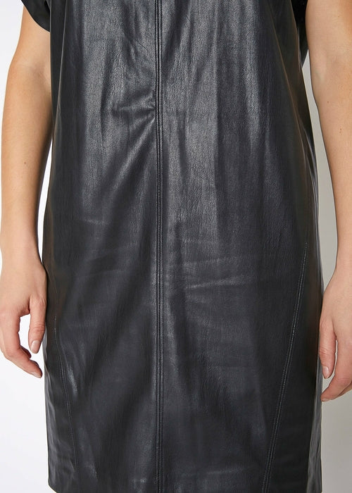 Women's Black PU Leather Dress