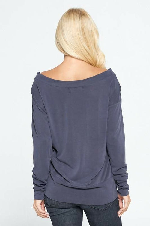 Modal Knit Solid Top with Dolman Sleeve