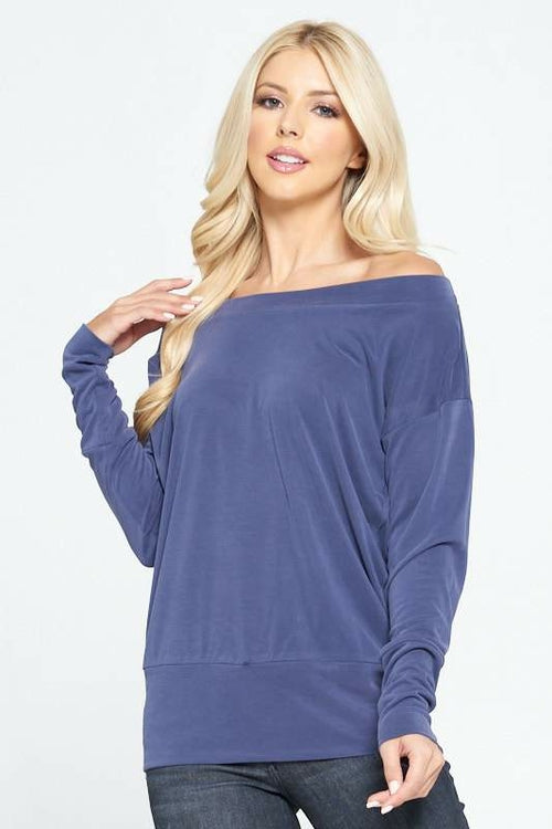 Modal Knit Solid Top with Dolman Sleeve