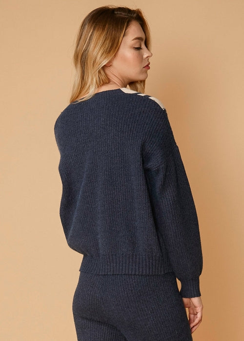 Women's Varsity Sweater in Midnight