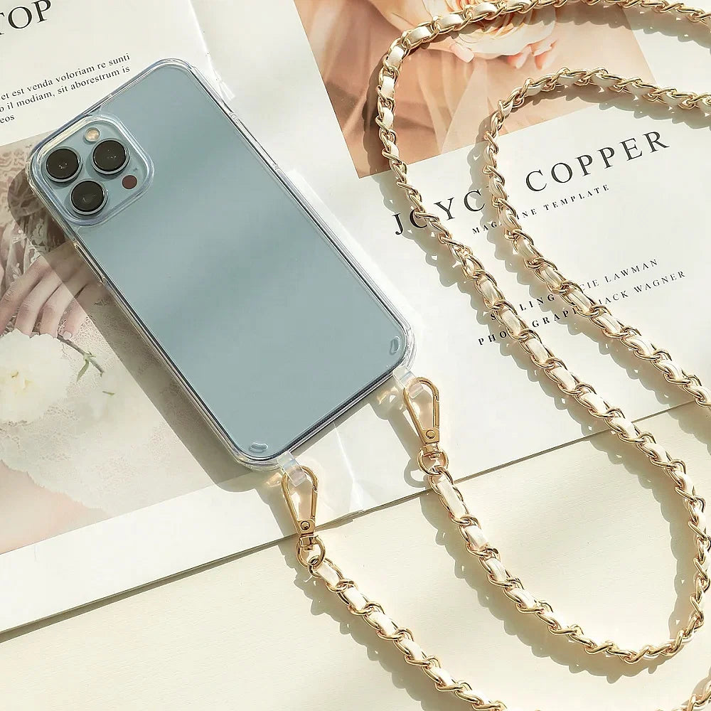 Crossbody Lanyard Necklace Pearl Bracelet Phone Case with Chain for Iphone 13 12 14 Pro Max 15 X XS 6S 7 8 Plus Cover with Strap