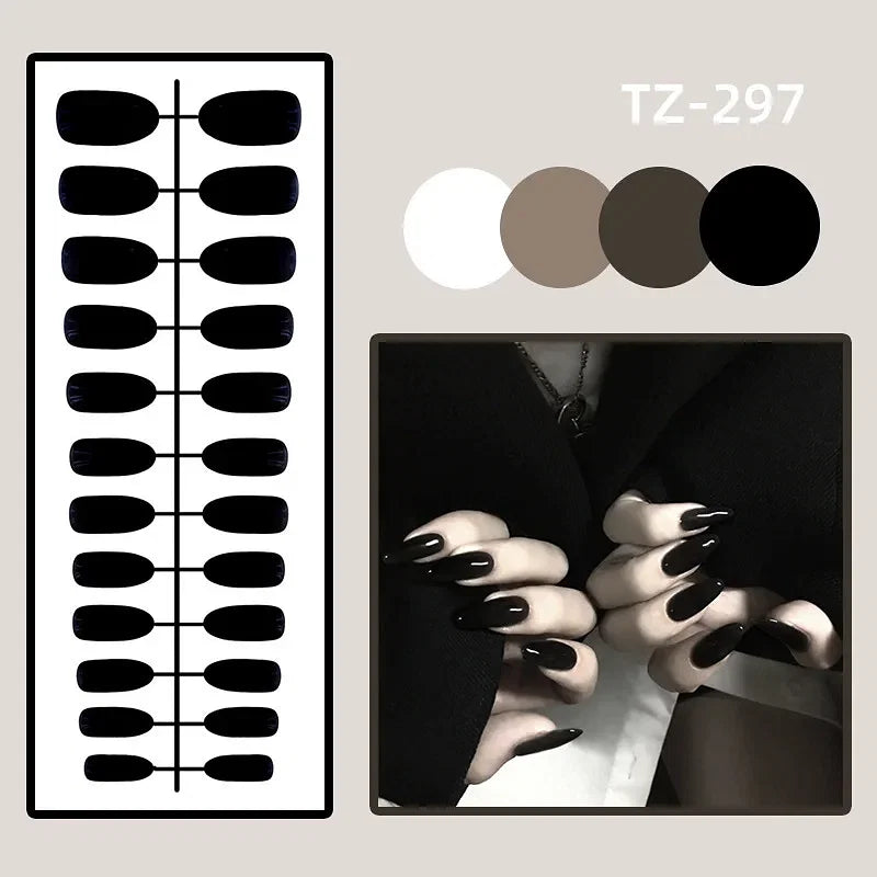 - 24Pcs/Solid Color Press On Acrylic Nail