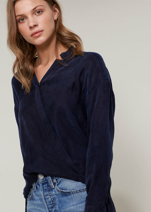 Women's Wrapped High Low Hem Blouse Top