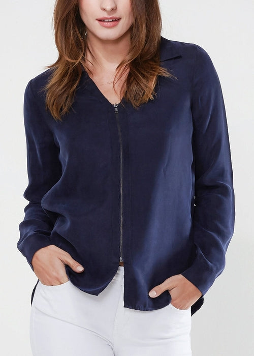 Women's Zip Up Shirt Blouse