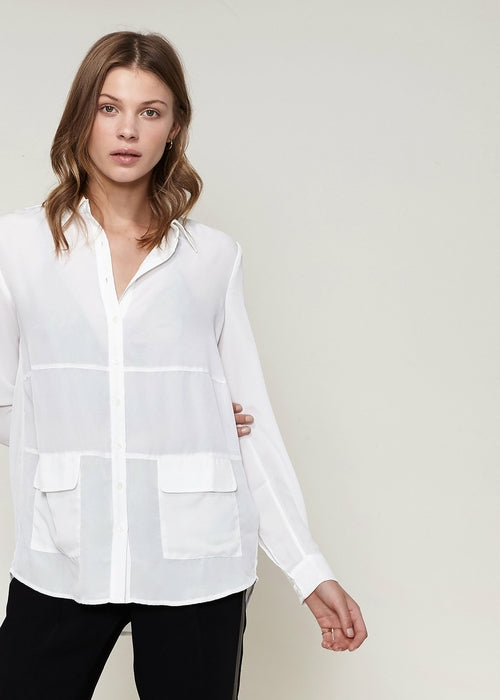 Women's Button Down Pocket Blouse Shirt