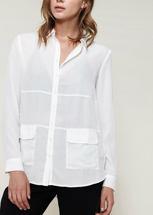 Women's Button Down Pocket Blouse Shirt