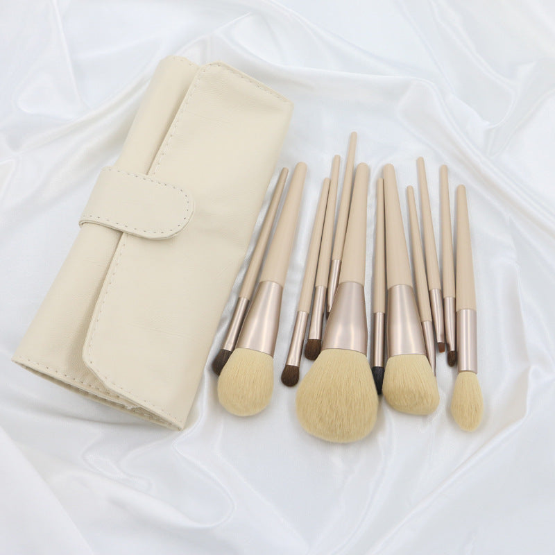 Color: Morandi set brush to send beig - Set Of 12 Makeup Brushes