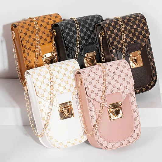 Stylish Faux Leather Crossbody Phone Bag