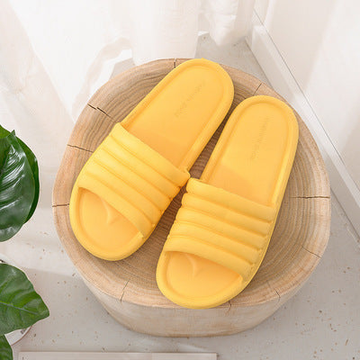 Color: Yellow, Shoe size: 36or37 - Home Slippers Non-slip Indoor Couple Sandals And Slippers