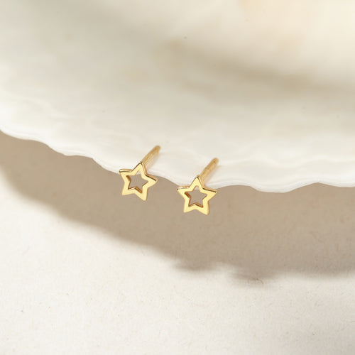 Tiny Star Stud Earrings Dainty Gold Stud