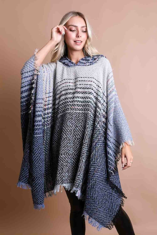 Herringbone Hooded Poncho