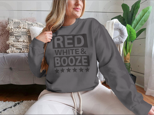 Red White And Booze Usa Independence Day Design for Sweatshirt