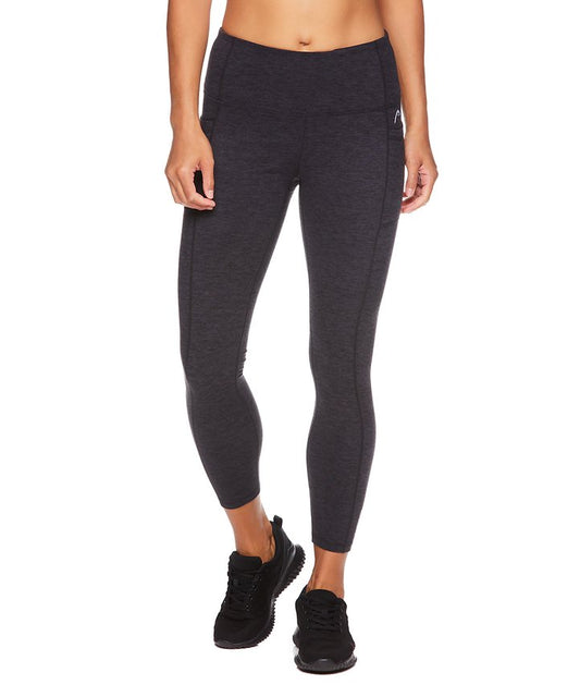 HEAD | Black Heather High-Rise Marled Pocket Athletic Leggings