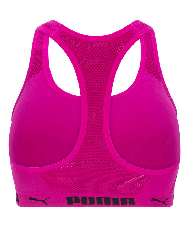 PUMA | Dark Pink Logo Breathe Seamless Sports Bra