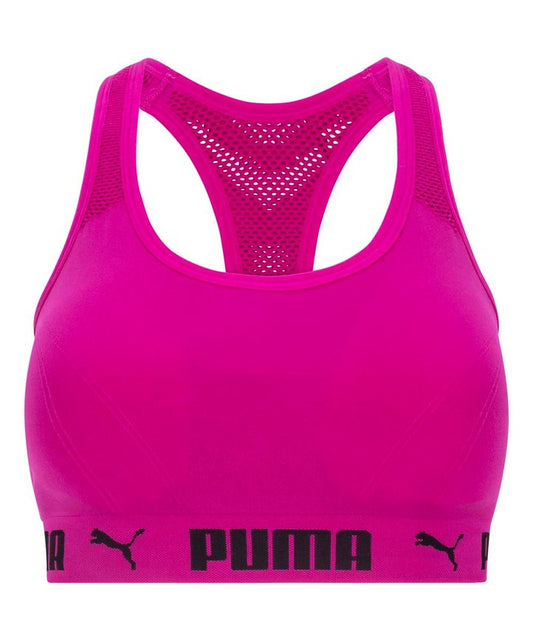 PUMA | Dark Pink Logo Breathe Seamless Sports Bra