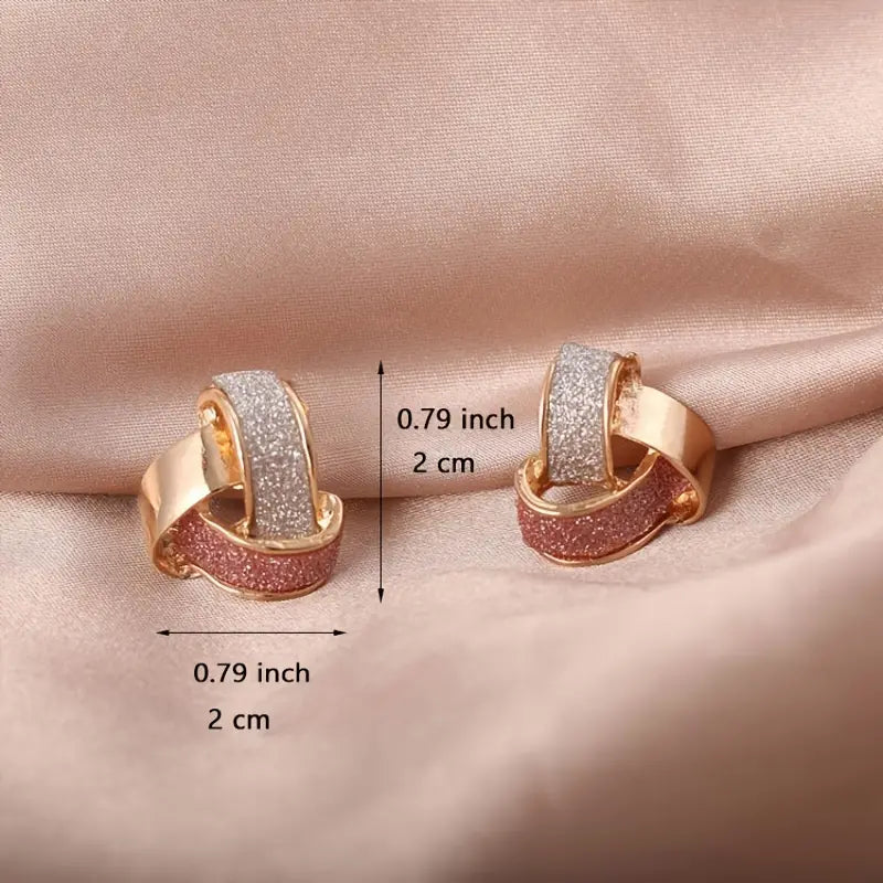 Rose Gold and Silver Knot earrings