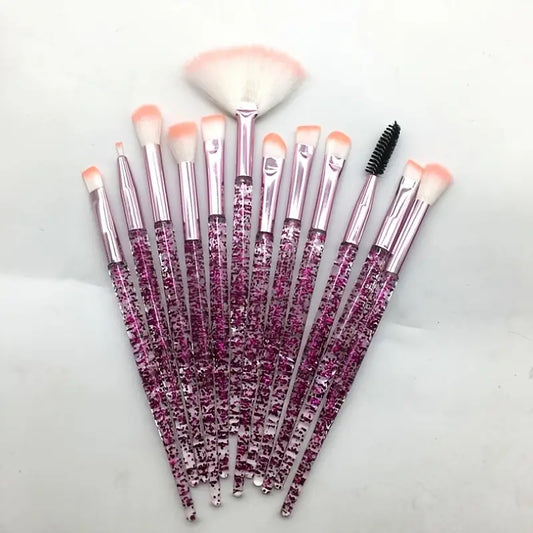 12pcsc Crystal Handle Makeup Brush